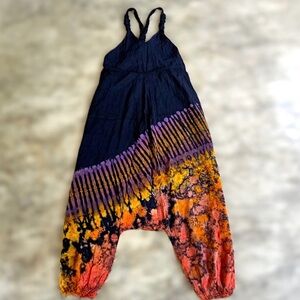 Bohemian Tie-Dye Jumpsuit/Overalls
